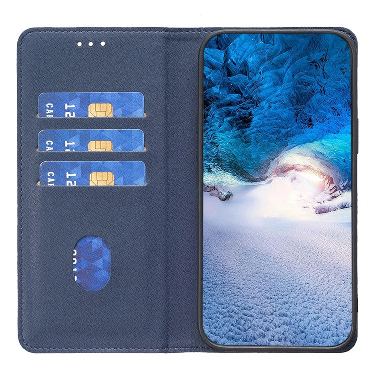 BINFEN COLOR BF18 For Motorola Moto E13 4G Card Slot Design Phone Cover Leather Stand Phone Case - Blue