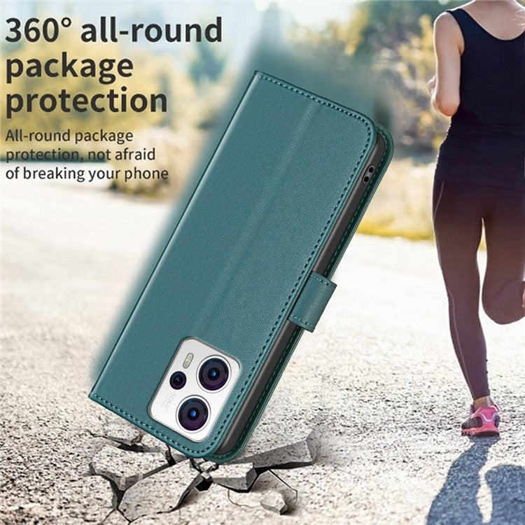 BINFEN COLOR BF17 For Motorola Moto G13 4G / G23 4G / G53 5G Magnetic Phone Case Wallet Leather Phone Stand Cover - Green