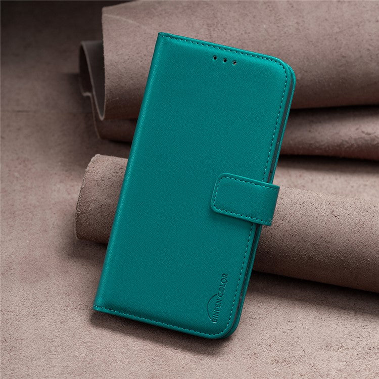 BINFEN COLOR BF17 For Motorola Moto G13 4G / G23 4G / G53 5G Magnetic Phone Case Wallet Leather Phone Stand Cover - Green