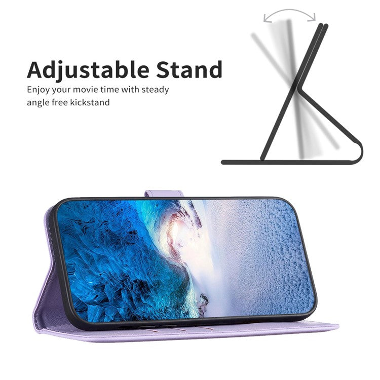 BINFEN COLOR BF17 For Motorola Moto G13 4G / G23 4G / G53 5G Magnetic Phone Case Wallet Leather Phone Stand Cover - Purple
