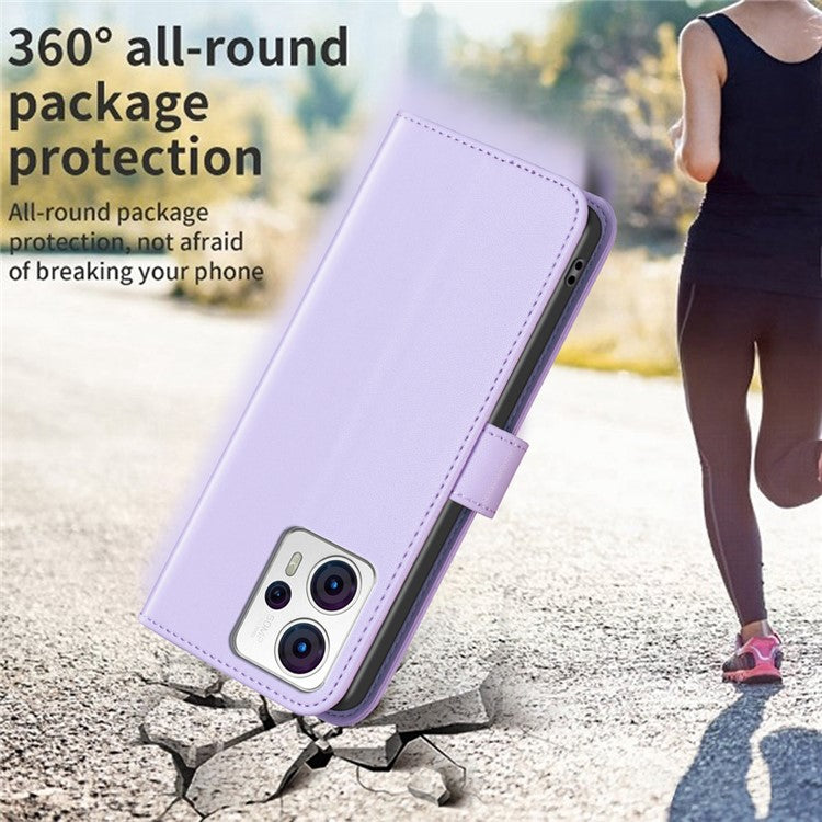BINFEN COLOR BF17 For Motorola Moto G13 4G / G23 4G / G53 5G Magnetic Phone Case Wallet Leather Phone Stand Cover - Purple