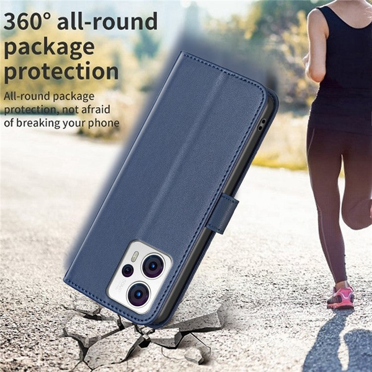 BINFEN COLOR BF17 For Motorola Moto G13 4G / G23 4G / G53 5G Magnetic Phone Case Wallet Leather Phone Stand Cover - Blue