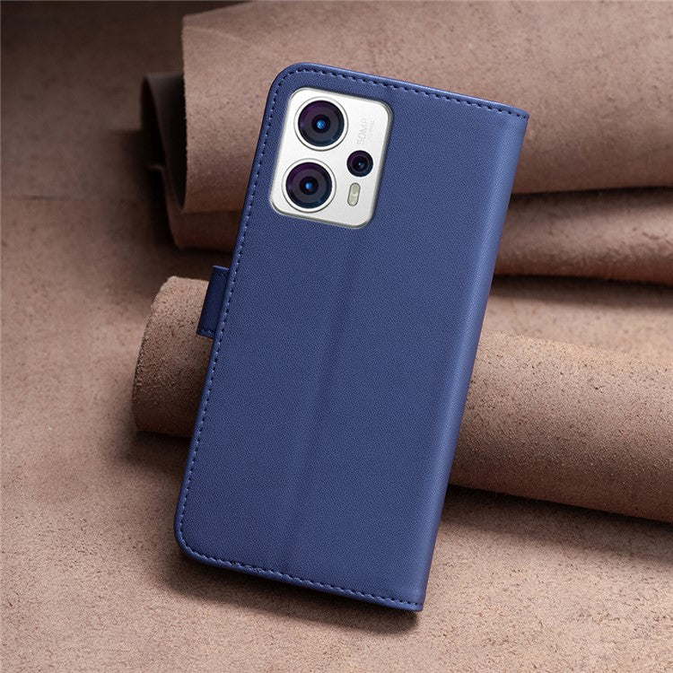 BINFEN COLOR BF17 For Motorola Moto G13 4G / G23 4G / G53 5G Magnetic Phone Case Wallet Leather Phone Stand Cover - Blue