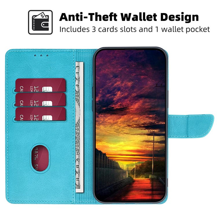 Wallet Phone Case for Huawei nova 11 Pro / nova 11 Ultra , PU Leather Calf Texture Stand Flip Cover - Baby Blue