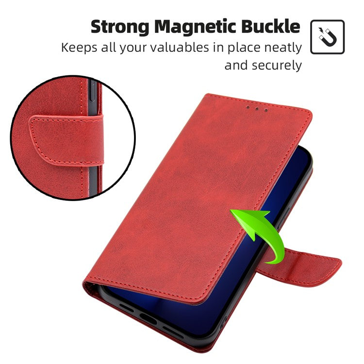 Wallet Phone Case for Huawei nova 11 Pro / nova 11 Ultra , PU Leather Calf Texture Stand Flip Cover - Red