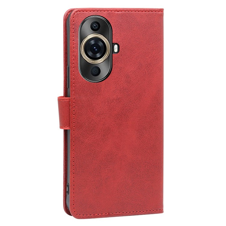 Wallet Phone Case for Huawei nova 11 Pro / nova 11 Ultra , PU Leather Calf Texture Stand Flip Cover - Red