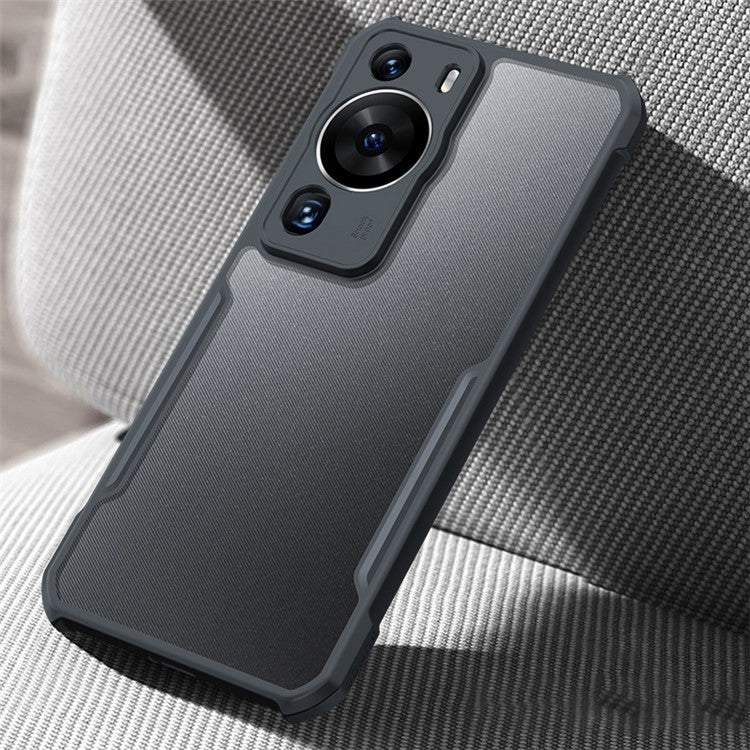 XUNDD Phone Case for Huawei P60 Pro , Shockproof Acrylic+TPU Slim Phone Cover - Black / Laser Texture