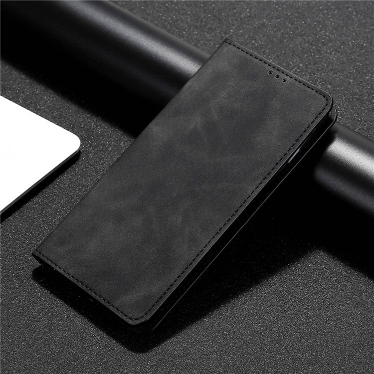 Phone Stand Cover for Huawei nova 11 / nova 12s 4G / nova 12 Lite 4G Skin-touch Feeling PU Leather Card Holder Flip Phone Case - Black
