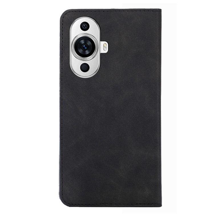 Phone Stand Cover for Huawei nova 11 / nova 12s 4G / nova 12 Lite 4G Skin-touch Feeling PU Leather Card Holder Flip Phone Case - Black