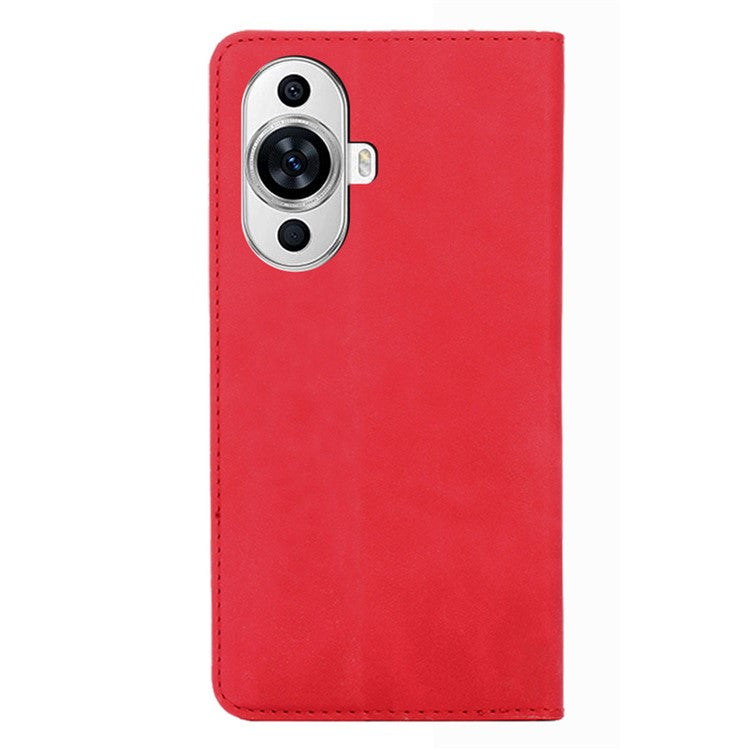 Phone Stand Cover for Huawei nova 11 / nova 12s 4G / nova 12 Lite 4G Skin-touch Feeling PU Leather Card Holder Flip Phone Case - Red