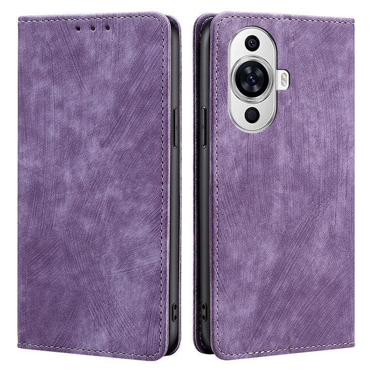 For Huawei nova 11 / nova 12s 4G / nova 12 Lite 4G RFID Blocking Case Stand Wallet PU Leather Bump Proof Cellphone Cover - Purple
