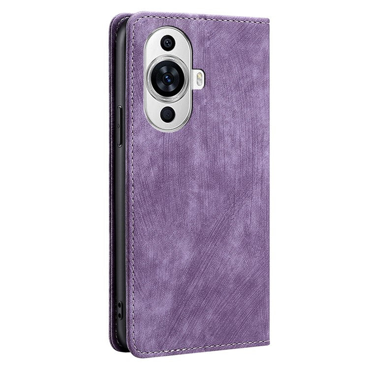 For Huawei nova 11 / nova 12s 4G / nova 12 Lite 4G RFID Blocking Case Stand Wallet PU Leather Bump Proof Cellphone Cover - Purple