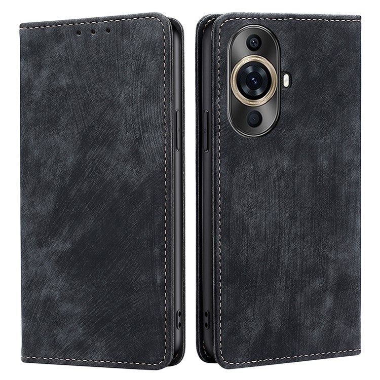 RFID Blocking Wallet Case for Huawei nova 11 Pro / nova 11 Ultra PU Leather Stand Mobile Phone Cover - Black