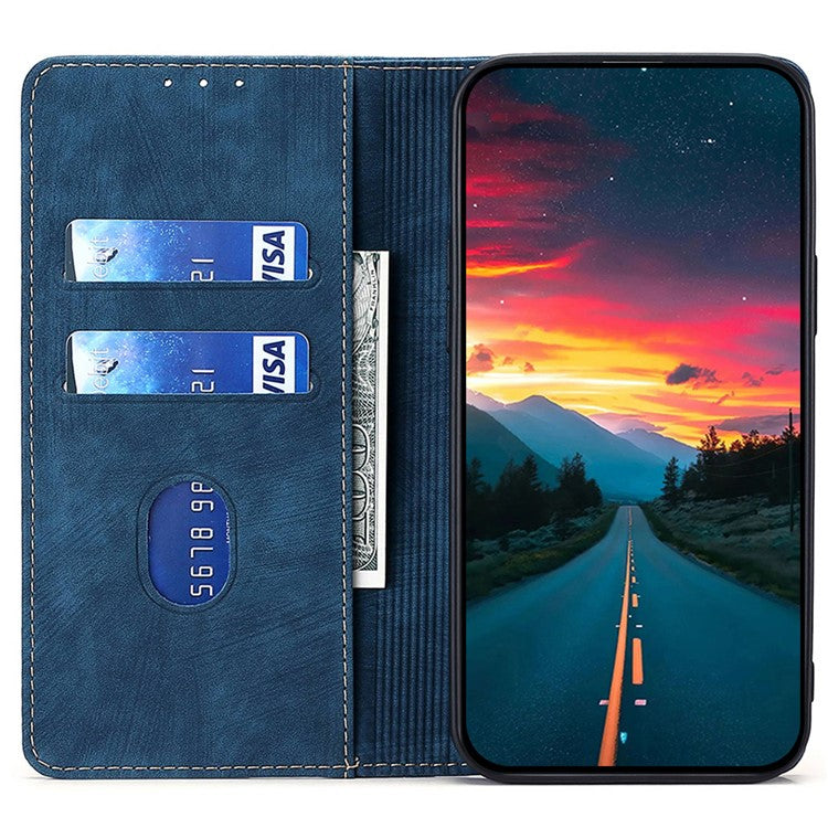 RFID Blocking Wallet Case for Huawei nova 11 Pro / nova 11 Ultra PU Leather Stand Mobile Phone Cover - Blue
