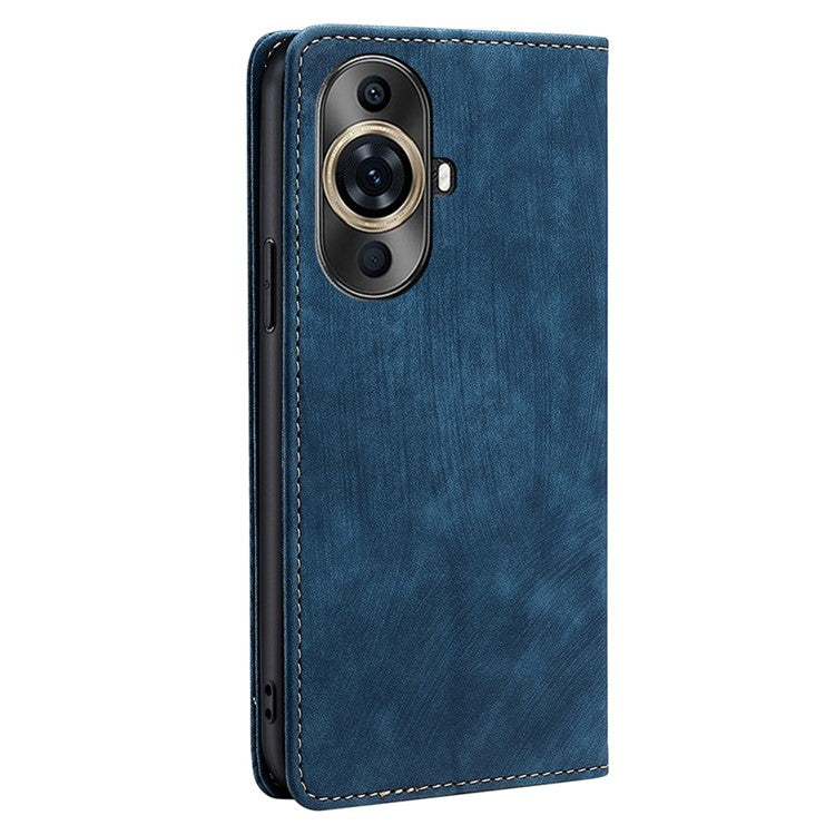 RFID Blocking Wallet Case for Huawei nova 11 Pro / nova 11 Ultra PU Leather Stand Mobile Phone Cover - Blue