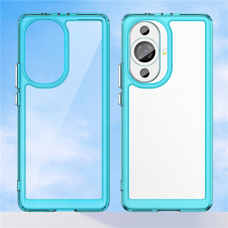 For Huawei nova 11 Pro / nova 11 Ultra Transparent Phone Case TPU+Acrylic Smartphone Cover - Transparent Blue