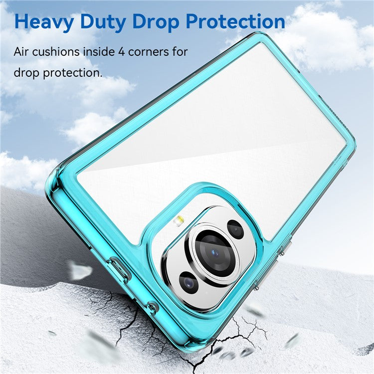 For Huawei nova 11 Pro / nova 11 Ultra Transparent Phone Case TPU+Acrylic Smartphone Cover - Transparent Blue