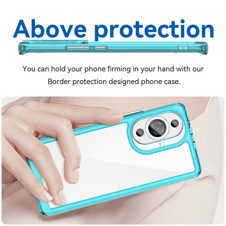 For Huawei nova 11 Pro / nova 11 Ultra Transparent Phone Case TPU+Acrylic Smartphone Cover - Transparent Blue