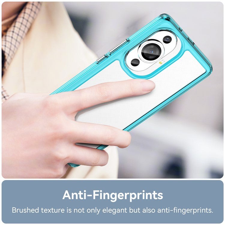 For Huawei nova 11 Pro / nova 11 Ultra Transparent Phone Case TPU+Acrylic Smartphone Cover - Transparent Blue