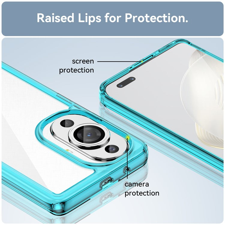 For Huawei nova 11 Pro / nova 11 Ultra Transparent Phone Case TPU+Acrylic Smartphone Cover - Transparent Blue