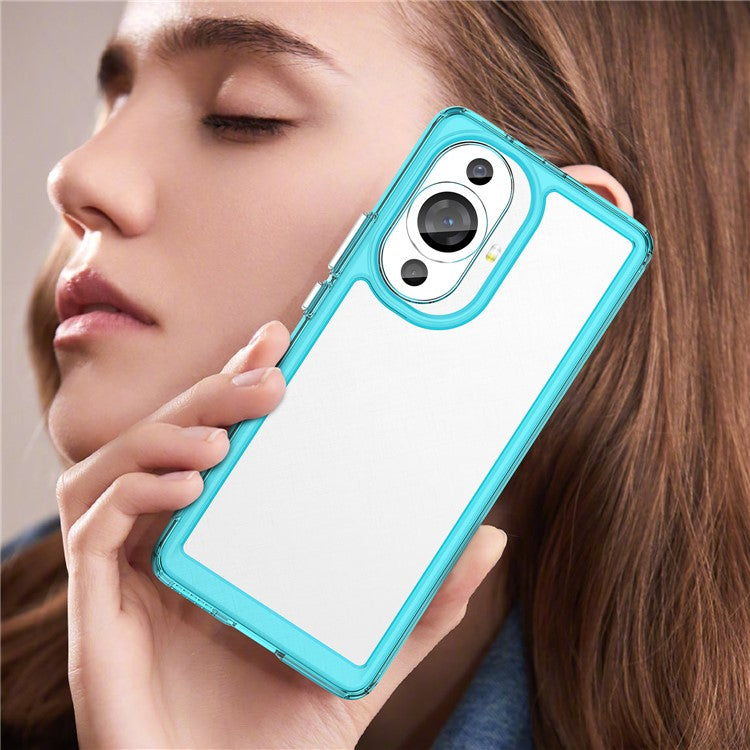 For Huawei nova 11 Pro / nova 11 Ultra Transparent Phone Case TPU+Acrylic Smartphone Cover - Transparent Blue