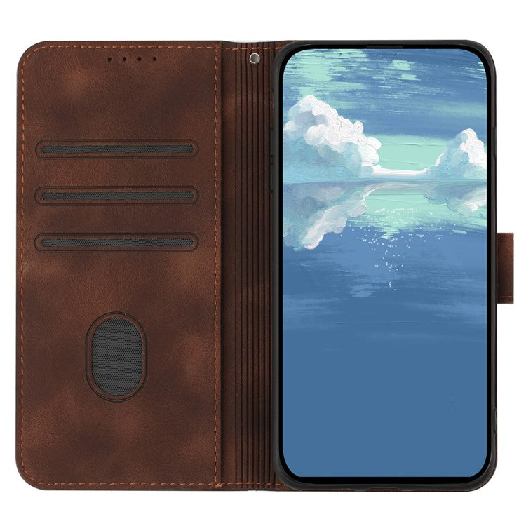 YX0040 For Xiaomi Redmi Note 12 4G Imprinted Pattern Leather Case Cell Phone Stand Wallet Cover - Coffee