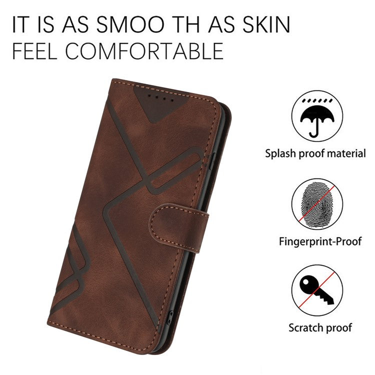 YX0040 For Xiaomi Redmi Note 12 4G Imprinted Pattern Leather Case Cell Phone Stand Wallet Cover - Coffee