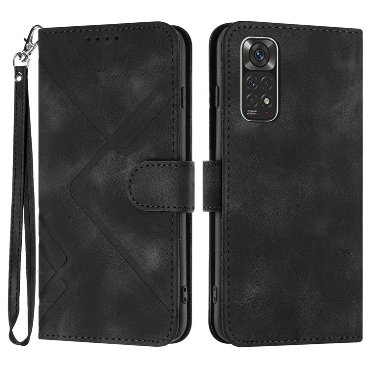 YX0040 For Xiaomi Redmi Note 11 4G (Qualcomm) /  Note 11S 4G Phone Leather Case Imprinted Pattern Wallet Stand Cover - Black
