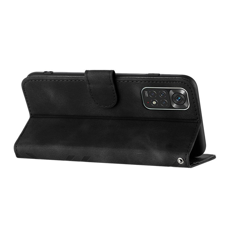 YX0040 For Xiaomi Redmi Note 11 4G (Qualcomm) /  Note 11S 4G Phone Leather Case Imprinted Pattern Wallet Stand Cover - Black