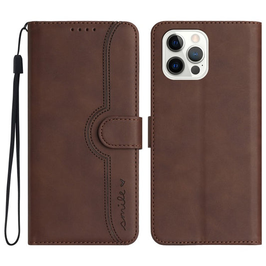 YX003 For iPhone 14 Pro Imprinted Leather Phone Cover Anti-drop Wallet Stand Case - Coffee