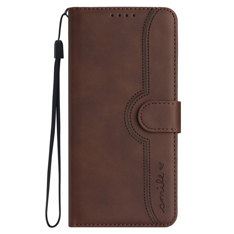 YX003 For iPhone 14 Pro Imprinted Leather Phone Cover Anti-drop Wallet Stand Case - Coffee