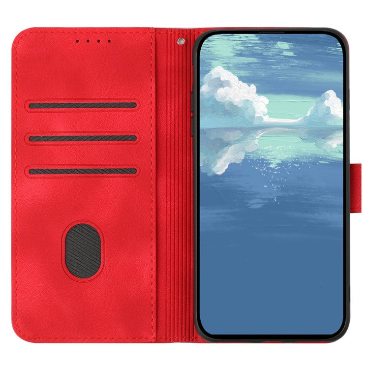 YX0040 For Xiaomi 13 Imprinted Wallet Phone Case PU Leather Anti-drop Stand Cover - Red
