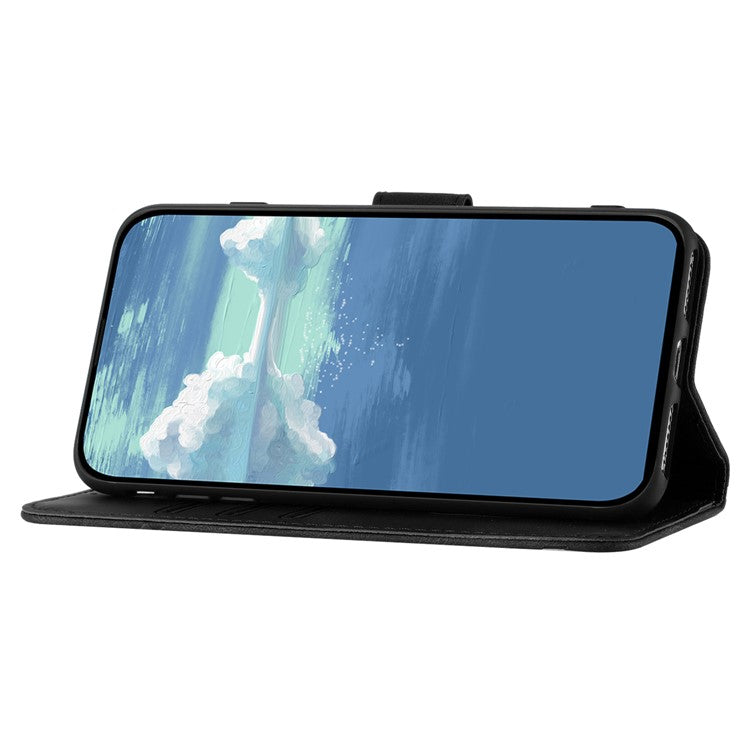 YX0040 For Samsung Galaxy A53 5G Phone Stand Case Imprinted Pattern PU Leather Cover Wallet - Black
