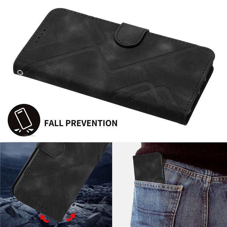 YX0040 For Samsung Galaxy A53 5G Phone Stand Case Imprinted Pattern PU Leather Cover Wallet - Black