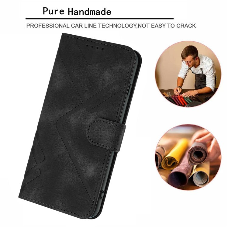 YX0040 For Samsung Galaxy A53 5G Phone Stand Case Imprinted Pattern PU Leather Cover Wallet - Black