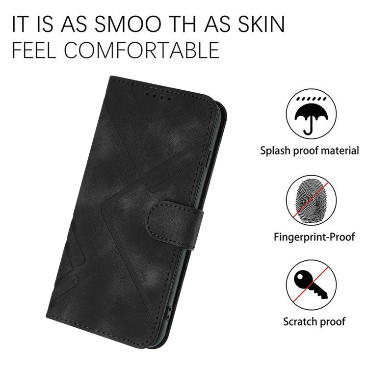YX0040 For Samsung Galaxy A53 5G Phone Stand Case Imprinted Pattern PU Leather Cover Wallet - Black