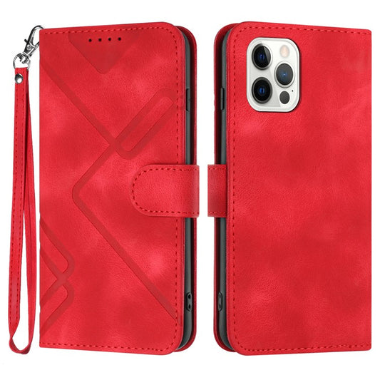 YX0040 For iPhone 14 Pro Imprinted Pattern Phone Stand Case PU Leather Magnetic Cover Wallet - Red