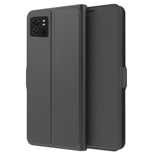 PU Leather Stand Case for Motorola Edge 40 5G , Card Holder Anti-drop Phone Cover - Black