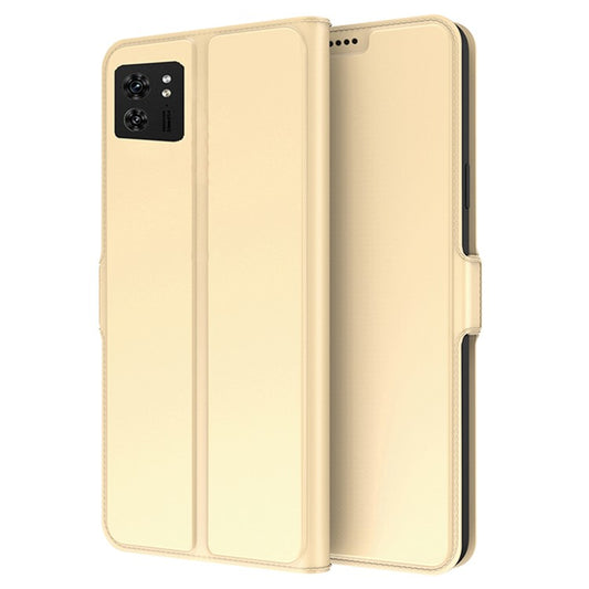 PU Leather Stand Case for Motorola Edge 40 5G , Card Holder Anti-drop Phone Cover - Gold