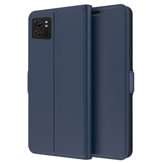 PU Leather Stand Case for Motorola Edge 40 5G , Card Holder Anti-drop Phone Cover - Blue