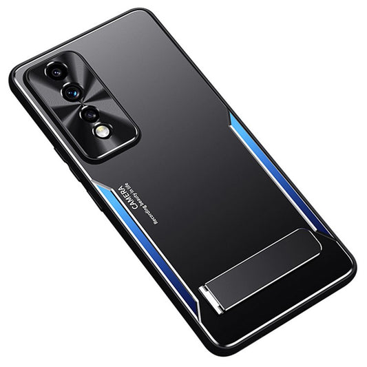 For Honor 80 GT 5G Anti-Scratch Phone Cover TPU + Aluminium Alloy Anti-Scratch Kickstand Phone Case - Blue