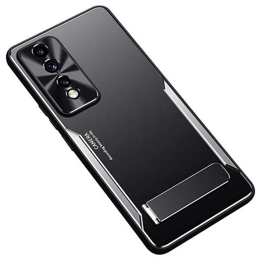 For Honor 80 GT 5G Anti-Scratch Phone Cover TPU + Aluminium Alloy Anti-Scratch Kickstand Phone Case - Silver
