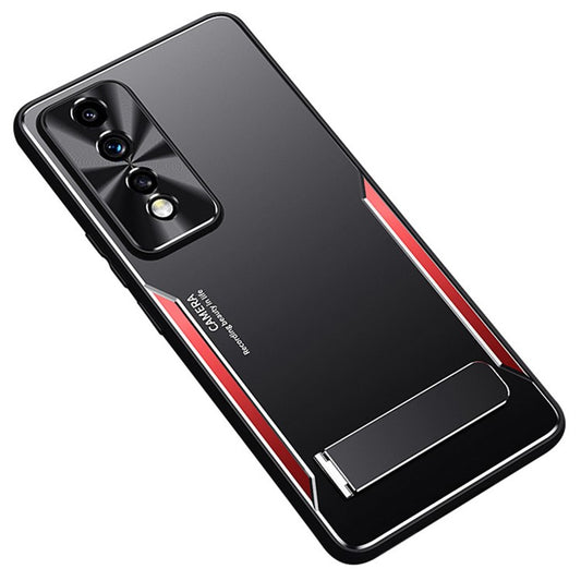 For Honor 80 GT 5G Anti-Scratch Phone Cover TPU + Aluminium Alloy Anti-Scratch Kickstand Phone Case - Red