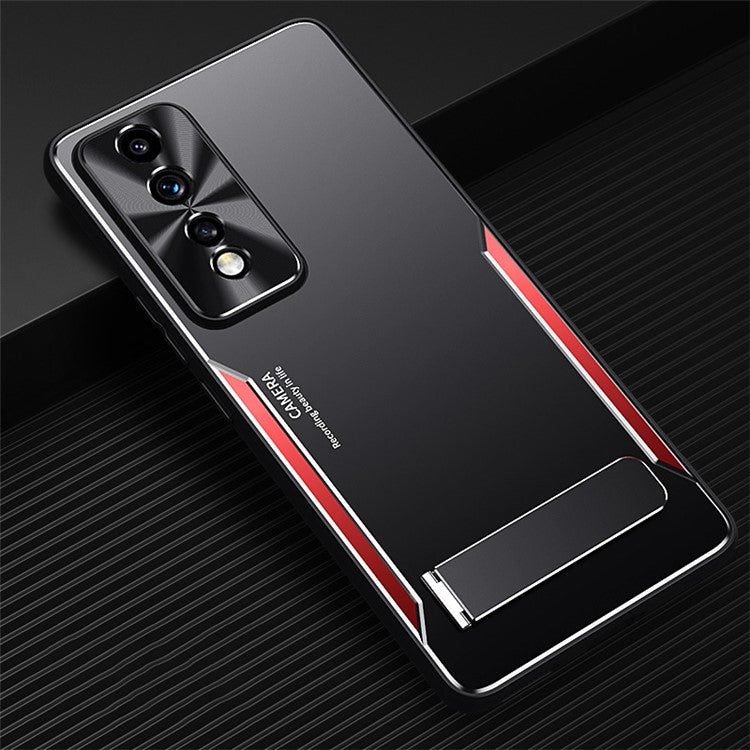 For Honor 80 GT 5G Anti-Scratch Phone Cover TPU + Aluminium Alloy Anti-Scratch Kickstand Phone Case - Red