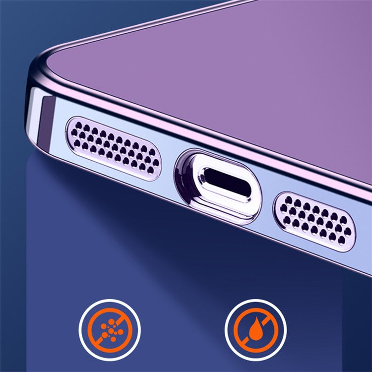 VOERO For iPhone 14 Pro Max Glass Camera Protection Film Kickstand Design Phone Case Electroplating TPU Phone Cover - Blue