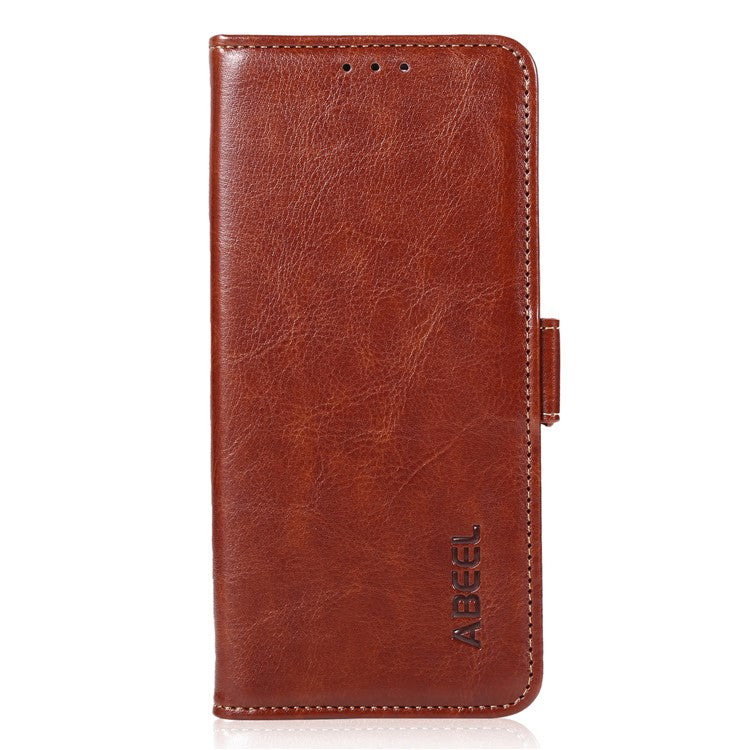 ABEEL Wallet Case for Honor X9a 5G / X40 5G / Magic5 Lite 5G , PU Leather Crazy Horse Texture Stand Phone Cover - Brown