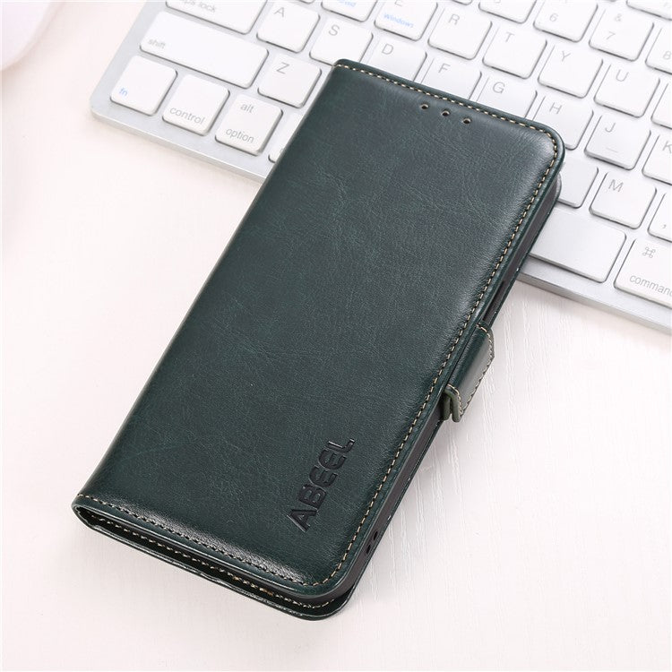 ABEEL Wallet Case for Honor X9a 5G / X40 5G / Magic5 Lite 5G , PU Leather Crazy Horse Texture Stand Phone Cover - Green