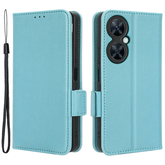 Wallet Cover for Huawei Maimang 20  /  nova 11i  /  Enjoy 60 Pro Litchi Texture PU Leather Stand Phone Case - Baby Blue