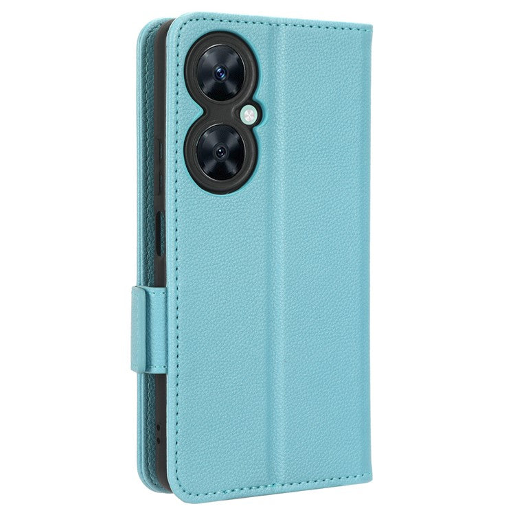 Wallet Cover for Huawei Maimang 20  /  nova 11i  /  Enjoy 60 Pro Litchi Texture PU Leather Stand Phone Case - Baby Blue