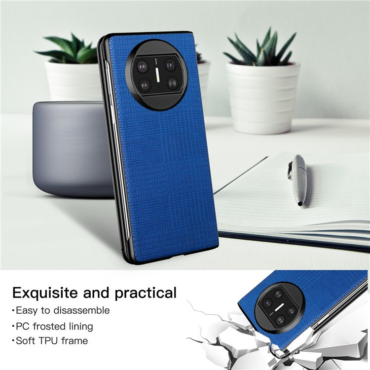 VILI TH Series For Huawei Mate X3 5G Shockproof Case PU Leather Coated PC+TPU Cellphone Cover - Blue